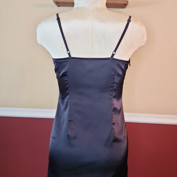 Verdusa NWT Black Strappy Bodycon Satin Dress Size S‎ - Picture 2 of 9
